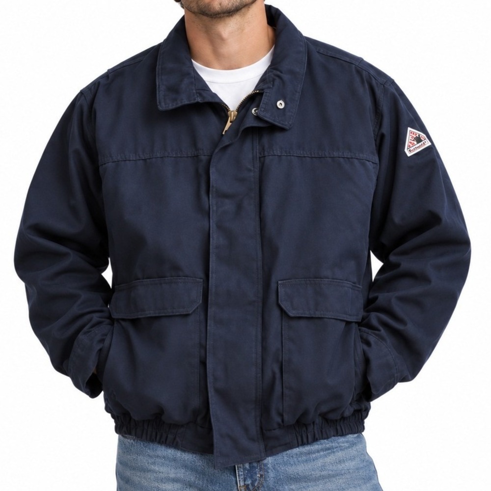 Bulwark Bomber Jacket Men XL Navy JNJ8NV2 FR Nomex Workwear